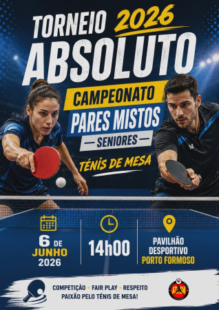 Torneio Absoluto 2026 e Pares Mistos 